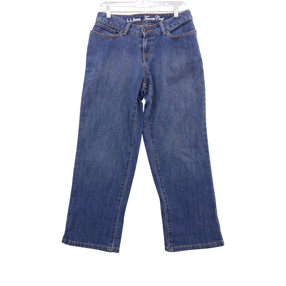 LL Bean‎ Favorite Crop Straight Fit Women Jeans Pants Blue Size 8P Casual